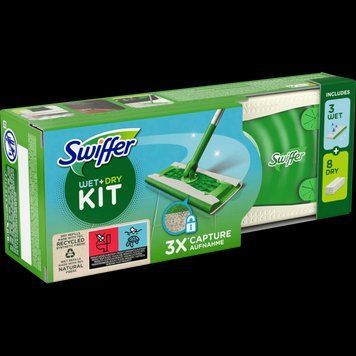 Швабра зі змінними серветками Swiffer kit набір для прибирання (швабра, 3 вологі серветки та 8 сухих) 2900704409 фото