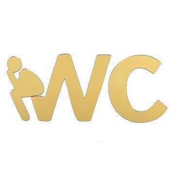 Зеркальный декор акриловый самоклеющийся WC золото, 3шт (D) SW-00002525 SW-00002525 фото