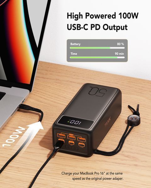 Зовнішній акумулятор Power Bank VEGER TANK LITE 56000MAH (W5001С) W5001C фото