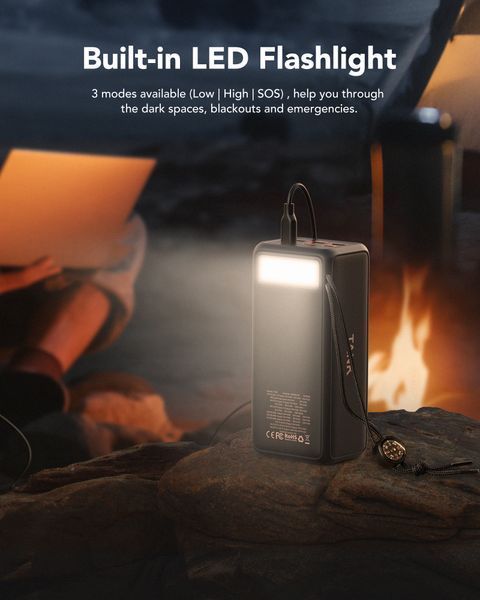 Зовнішній акумулятор Power Bank VEGER TANK LITE 56000MAH (W5001С) W5001C фото