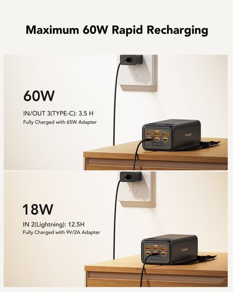 Зовнішній акумулятор Power Bank VEGER TANK LITE 56000MAH (W5001С) W5001C фото