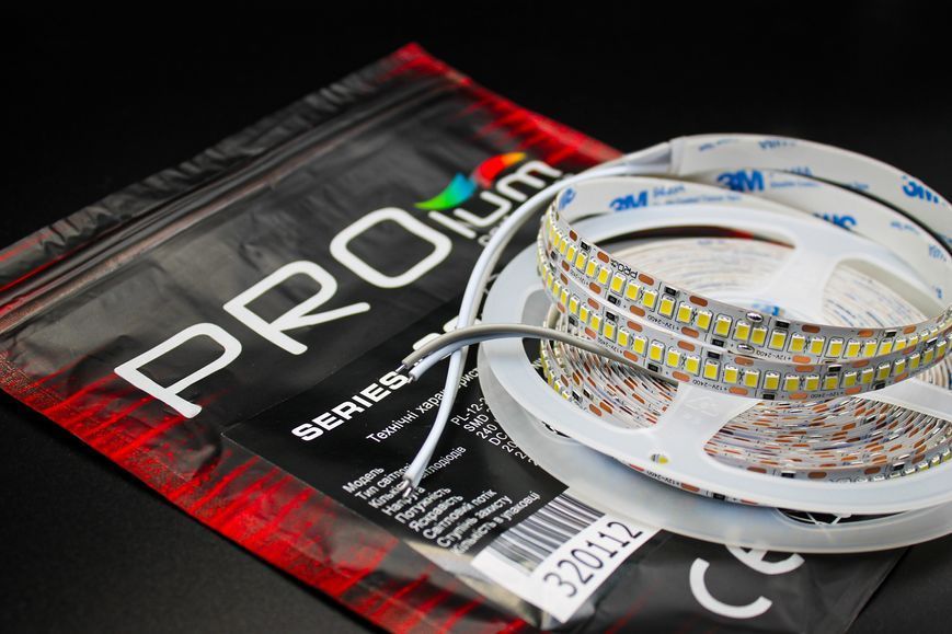 Світлодіодна LED стрічка PROLUM&trade; 12V; 2835\240; IP20; Series "SG", Білий (5500-6000К) 320122 фото