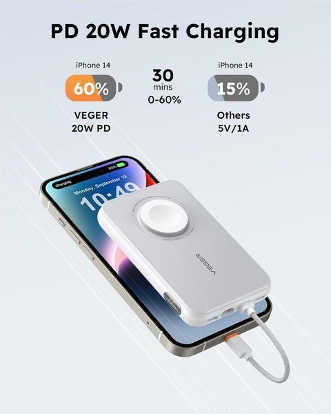 Внешний аккумулятор Power Bank VEGER PD 10000MAH (W1171) W1171 фото