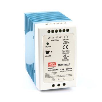 Блок питания Mean Well на DIN-рейку MDR-100-12 (90W; 7,5A; 12V; IP20) Series "MDR", 92% 622020 фото